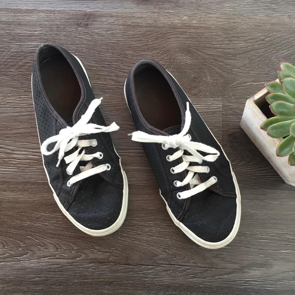 Old Navy Black Perforated Faux-Leather Sneakers